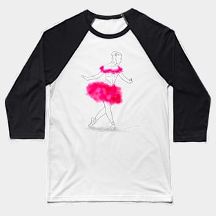 Pink Ballerina illustration Baseball T-Shirt